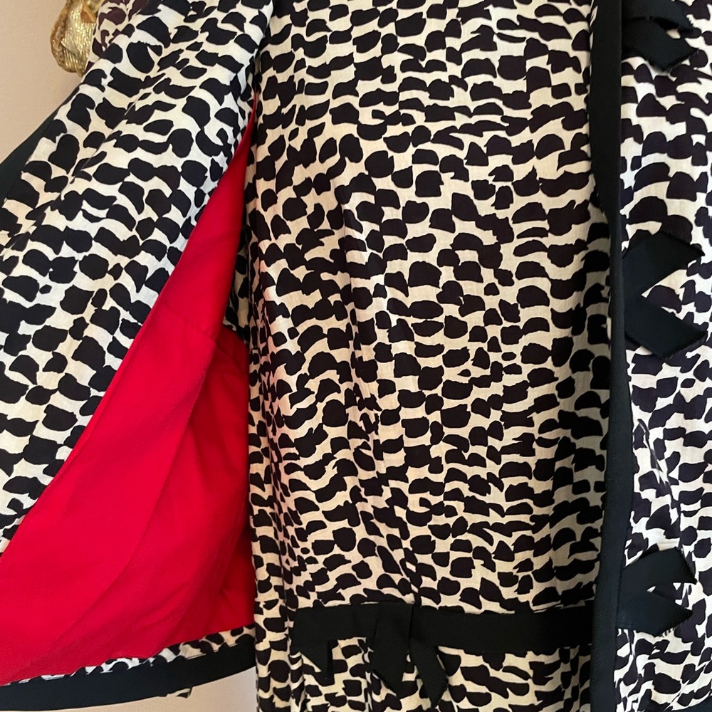 Women's Black and White Patterned Vintage Woolf Brothers  Jacket